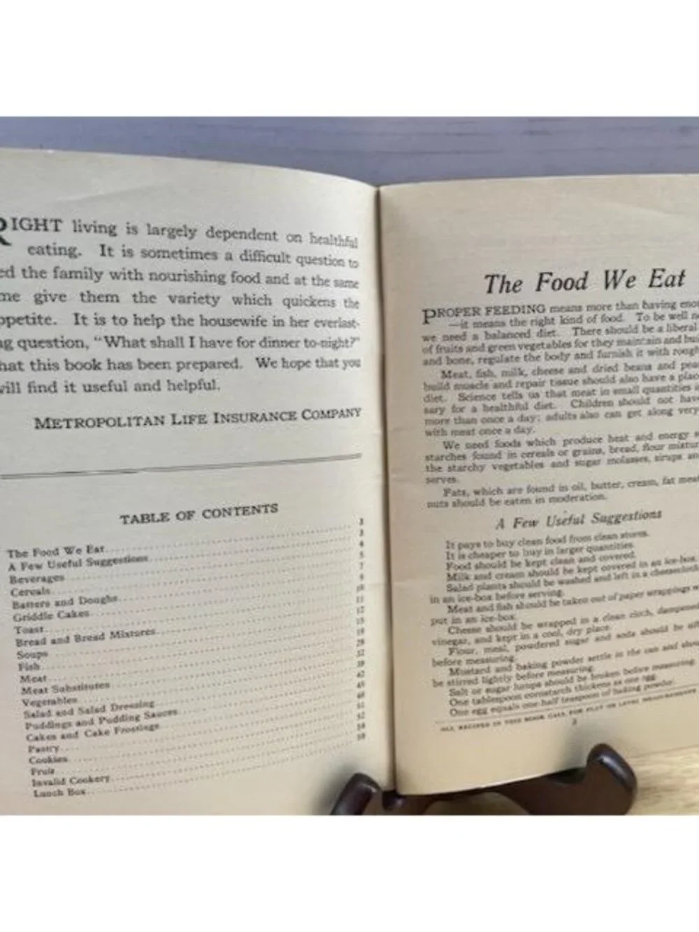 The Metropolitan Cook Book 1925 Antique Recipe Book Metropolitan Life Insurance